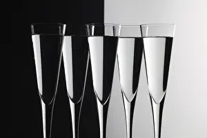 Crystal Glassware Prints: Glasses of water on the glass table