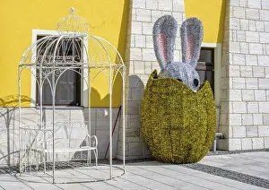 Easter Bunny Figurine Prints: Glittering Easter bunny figurine