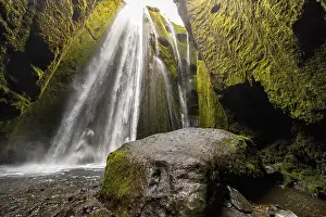 Images Dated 4th June 2024: Gljufrabui Waterfall Print, South Coast Iceland