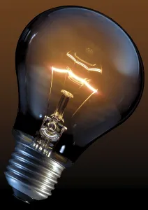 Energy Saving Bulb Prints: Glowing lightbulb