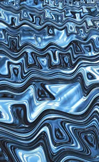Blue Fractal Background Prints: Gnarled blue background - abstract computer-generated image