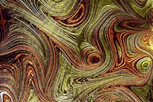 Fractal Art Background Prints: Golden relief texture - computer-generated image