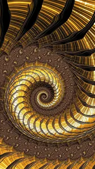 Computer Generated Image Prints: Golden spiral background - abstract computer-generated image