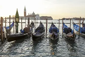 Historic City Center Venice Prints: Gondolas in front of the Piazzetta