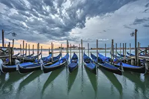Venice Gondolas Prints: Gondolas in St Mark's Square in Venice