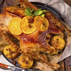Baked Vegetable Meal Prints: Goose with red cabbage