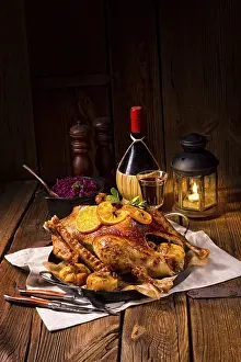 Citrus Fruit Pairing Guide Prints: Goose with red cabbage