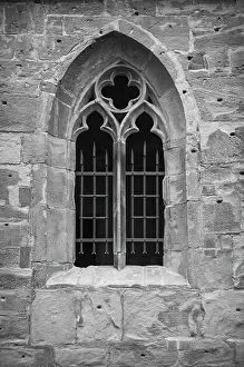 Gothic Tracery Window Prints: Gothic tracery window in a sacred building using the example of the Regiswindis Chapel