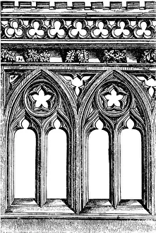 Decorative Ornamentation Prints: Gothic windows, architecture, tracery