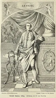 Traditional Crafts In Germany Prints: Gotthold Ephraim Lessing, Historical illustration from Otto von Leixner: Illustrated history of German literature