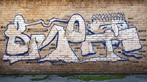 Mural Painting Prints: Graffiti Print on Brick Wall