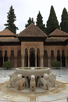 Granada Spain Tourism Prints: Granada, Alhambra, part of the palace complex