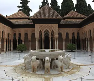 Granada Spain Tourism Prints: Granada, Alhambra, part of the palace complex