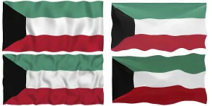 Western Asia Flags Prints: Great Image of the Flag of Kuwait