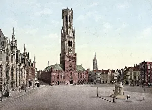 Bruges Belfry Prints: The Great Square with the Belfry
