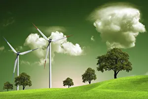Oak Tree Landscape Prints: Green Eco