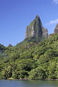 French Overseas Territory Landscape Prints: Green Mountain Range with highest peak