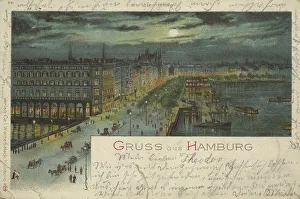 Northern Germany Views Prints: Greeting from the Jungfernstieg