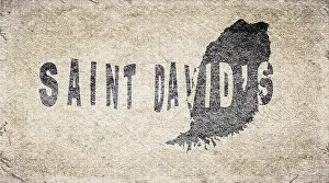 Prints of Grenada Saint Davids Retro Typography Map Grenada Prints: Grenada Saint Davids Retro Typography Print Map