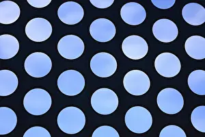 Plain Colored Background Image Prints: Grille with round indentations