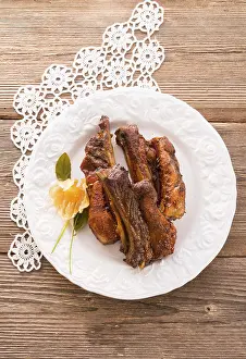 Smoked Pork Meat Prints: Grilled ribs
