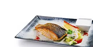 Images Dated 4th July 2024: Grilled Salmon Steak Print