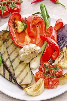 Framed Print : Grilled Vegetables Print