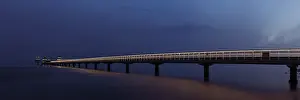 Uninhabited Boat Landing Stage Prints: Gromitz pier in the evening light