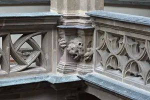 Ornate German Architecture Prints: Grotesque on a column in the Pellerhof