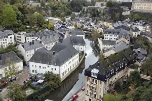 Prints of Grund district in Luxembourg Luxembourg Prints: Luxembourg Grund District Print