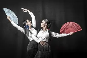 Prints of Gypsy flamenco dance group, Mallorca, Balearic Islands, Spain Dance Prints: Mallorca Gypsy Flamenco Dance Group Print, Spain