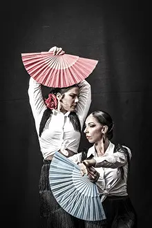Prints of Gypsy flamenco dance group, Mallorca, Balearic Islands, Spain Dance Prints: Mallorca Gypsy Flamenco Dance Group Print, Spain