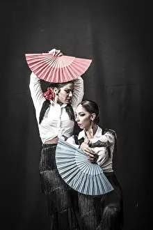 Prints of Gypsy flamenco dance group, Mallorca, Balearic Islands, Spain Dance Prints: Mallorca Gypsy Flamenco Dance Group Print, Spain