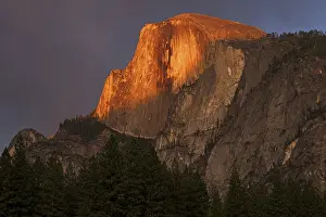 Yosemite National Park USA Prints: Half Dome illuminated by setting sun