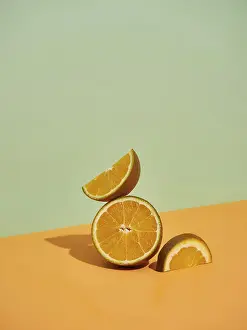 Contemporary Interior Design Prints: Half orange, slice and segment in modern composition