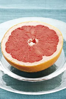 Close Up Citrus Fruit Prints: Half of a red grapefruit, Ruby Star