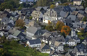 European Old Town Views Prints: Half-timbered houses in Eversberg