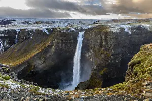 Evening Atmosphere In Nature Prints: Halfoss waterfall in the evening light