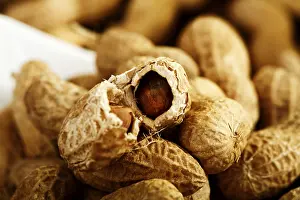Deserted Food Still Life Prints: Halved peanut