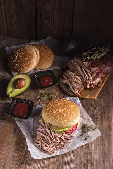 Empty Plate Still Life Prints: Hamburger pulled pork