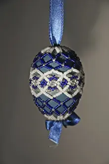 Handmade Easter Eggs Prints: Handmade Easter egg decorated with beads