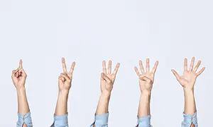 Communicative Body Language Prints: Hands counting countdown, arms counting the numbers