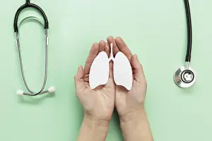 Environmental Protection Prints: Hands with lungs shape