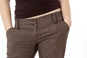 Female Model Poses Prints: Hands in trouser pockets