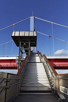 Rhine River Germany Prints: Haniel Steps with viewing platform on the Friedrich Ebert Bridge