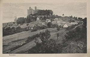 Vintage Postcard Reproduction Prints: Hanstein Castle in Thuringia, Germany