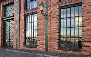 Northern Germany Architecture Prints: Harbour reflection in the window
