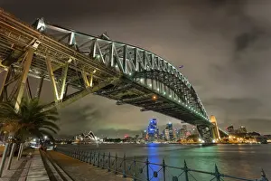 Sydney Harbour Bridge At Night Prints: Harbourbridge with opera in the background