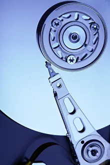 Electronic Data Backup Prints: Hard disk drive inside. Data safety concept