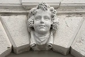 Venetian Cultural Monument Prints: Head of a Bacchus above a gate